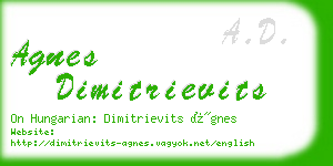 agnes dimitrievits business card